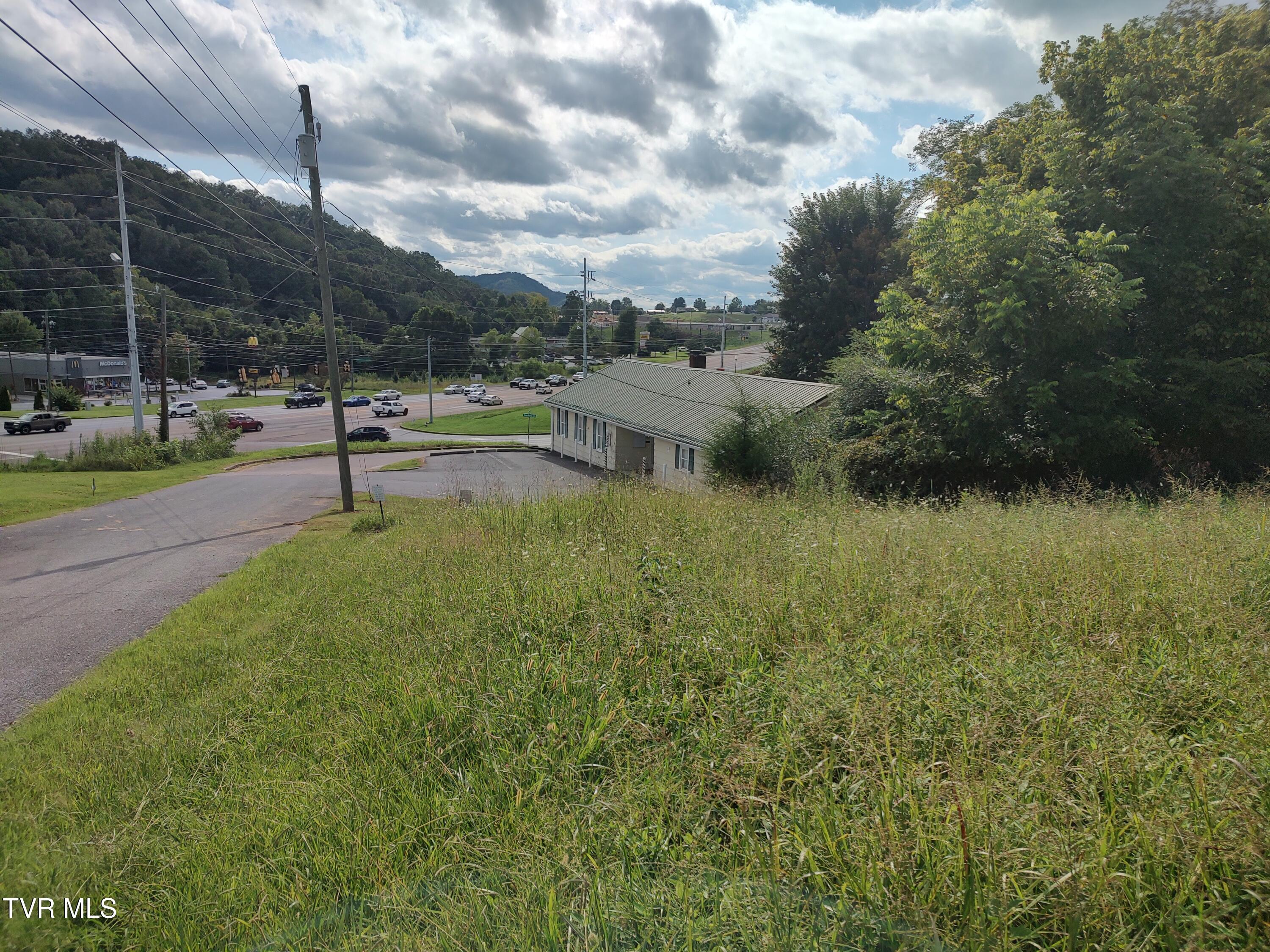 barber shop on left