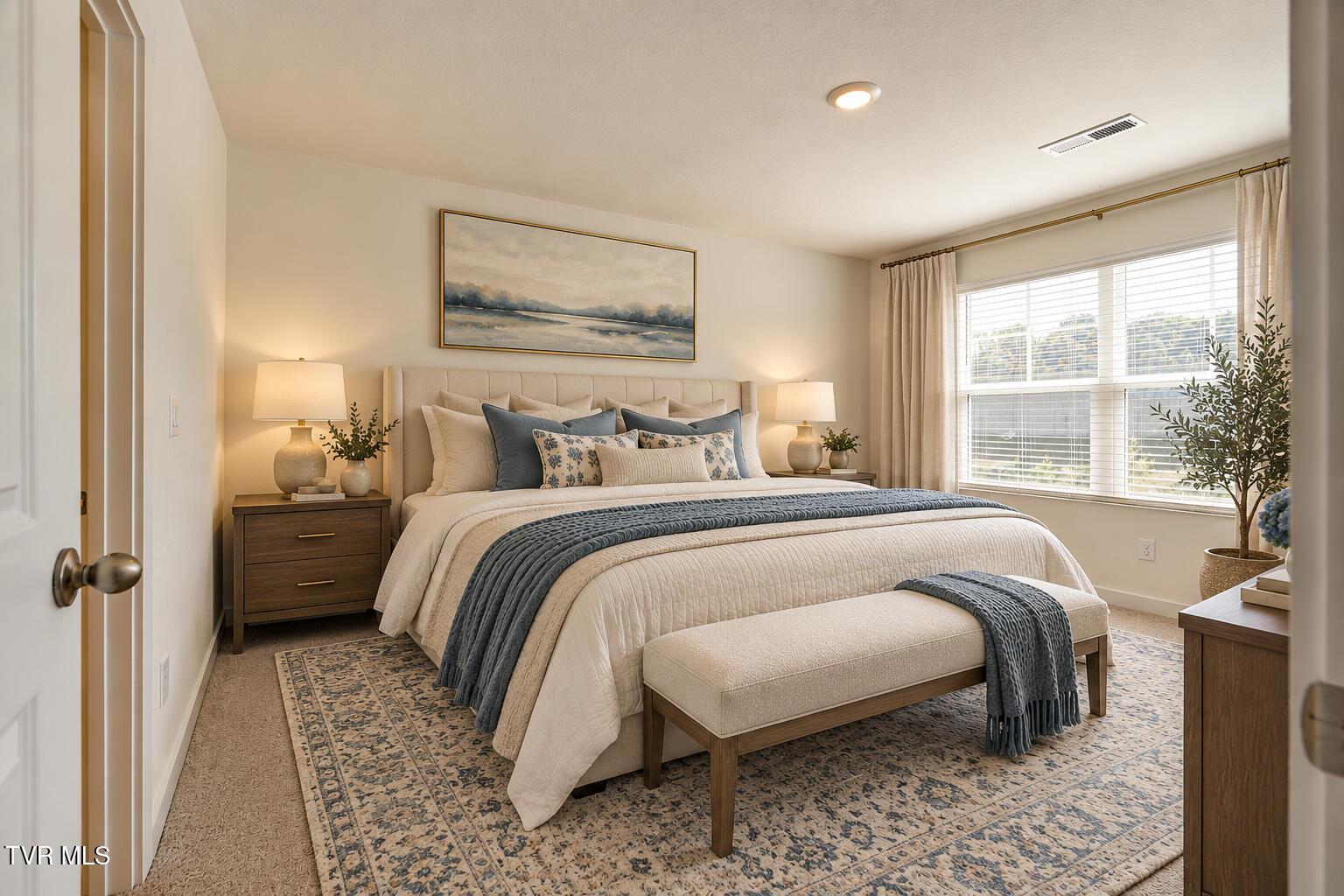 Serene Blue and Cream Master Bedroom